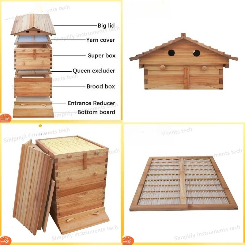 Beehive Frame Wax - 自動流蜜式巣枠養蜂器具 中国産モミ材 ワックス加工 18mm厚 蜂の巣箱 養蜂用品