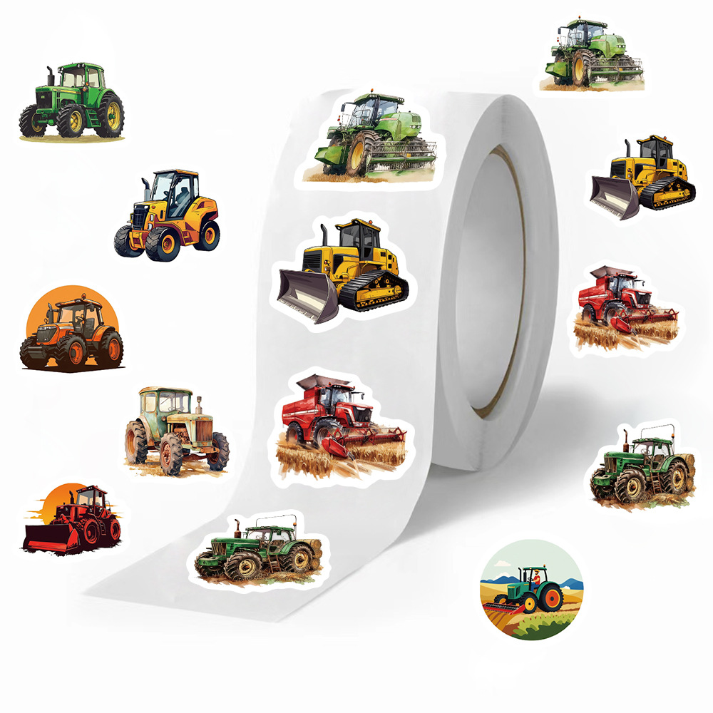 500枚入りファームトラクターステッカーロール 10種類のデ - Agriculture Farming For Kids のレビューと価格