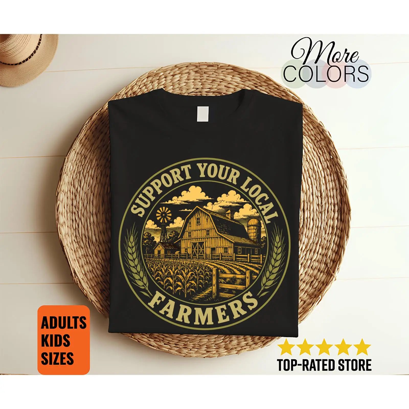 地元の農家を応援しよう ヴィンテージファームTシャツ 約束の - Agriculture Farming For Kids のレビューと価格