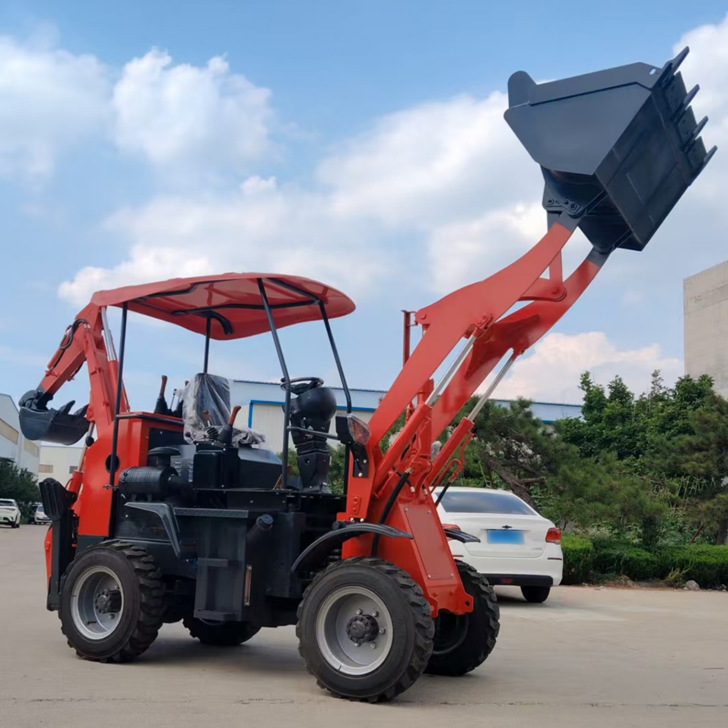 送料無料 4WD バックホーローダー 油圧式ディーゼルホイー - Agriculture Farming Working のレビューと価格