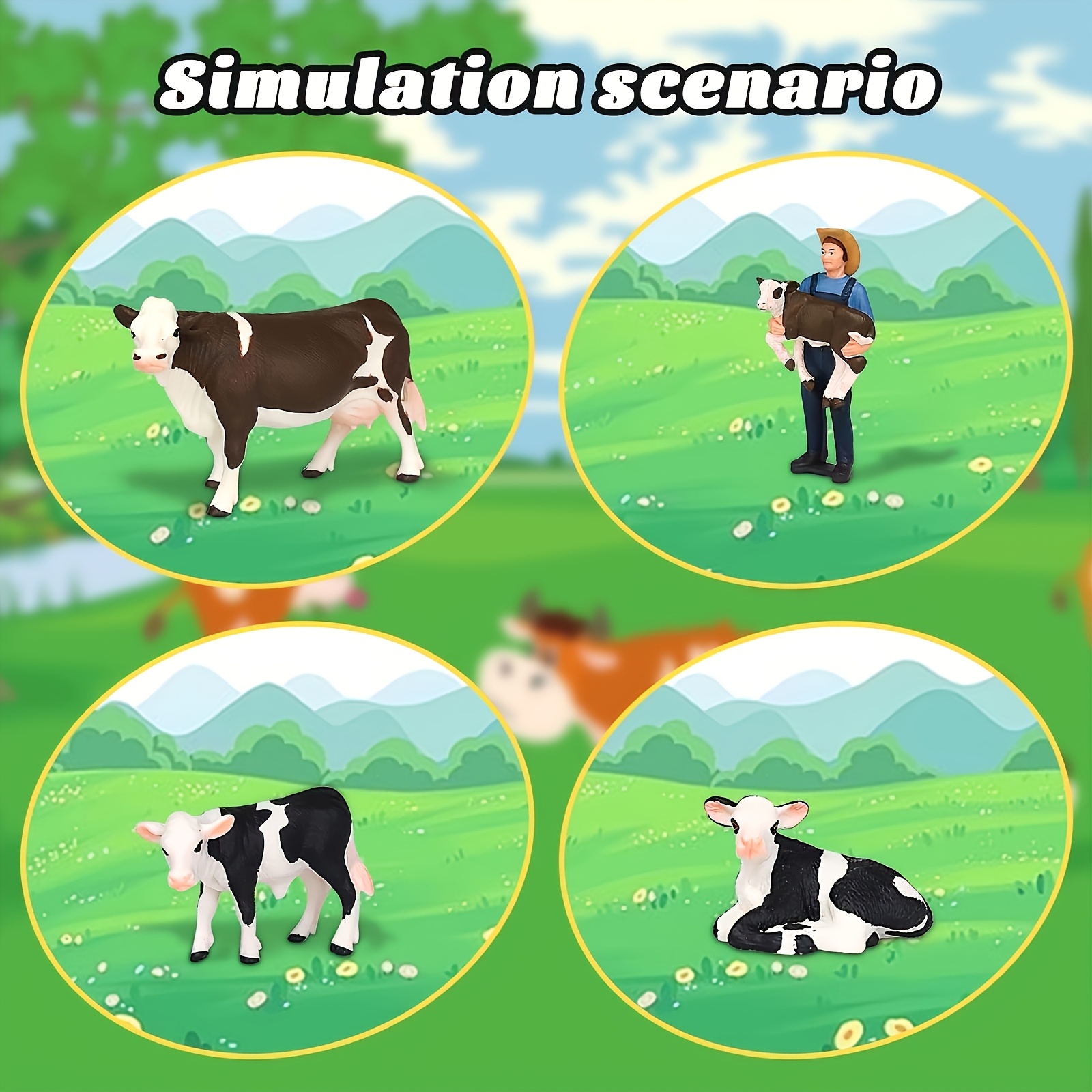 農場の農家と牛のモデル 4 個セット 農業をテーマにしたグッ - Agriculture Farming For Kids のレビューと価格